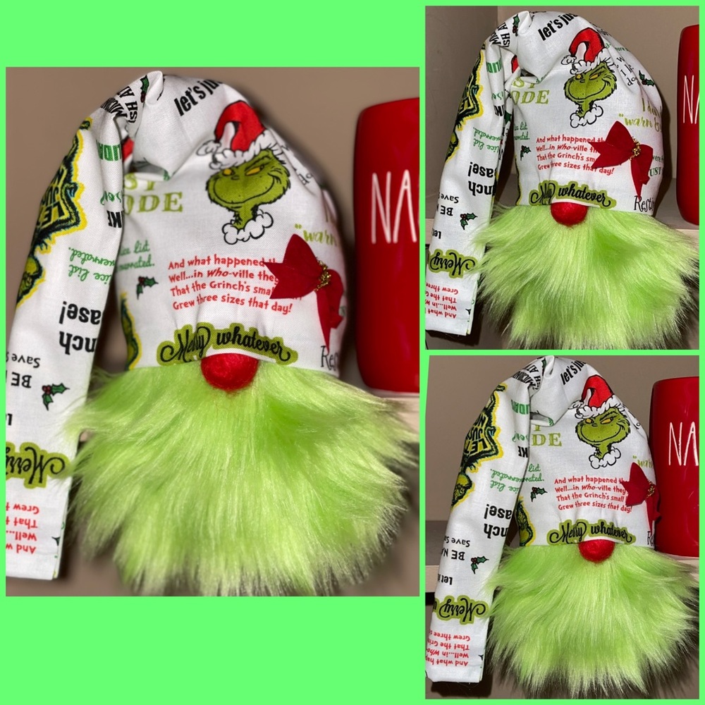 Handmade The Grinch Christmas Grinchmas Gnome 💚
